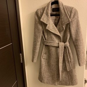 TAHARI Wool-Blend Belted Coat - Size 2